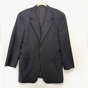 Vtg Emporio Armani Blazer Men IT 54 /44 Dark Grey Wool Blend Antinea SRL Italy